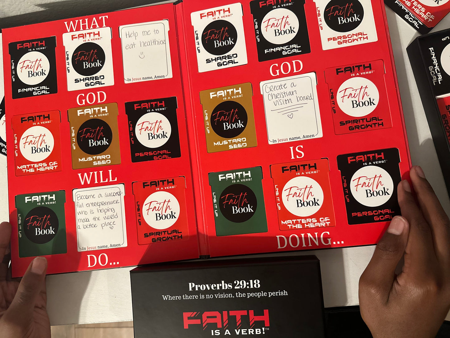 Faithbook - A Godly Vision Board Kit for Guidance and Inspiration with Biblical Principles