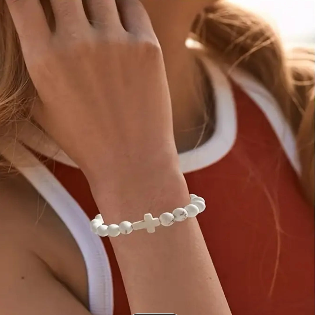 Beaded Cross Bracelet